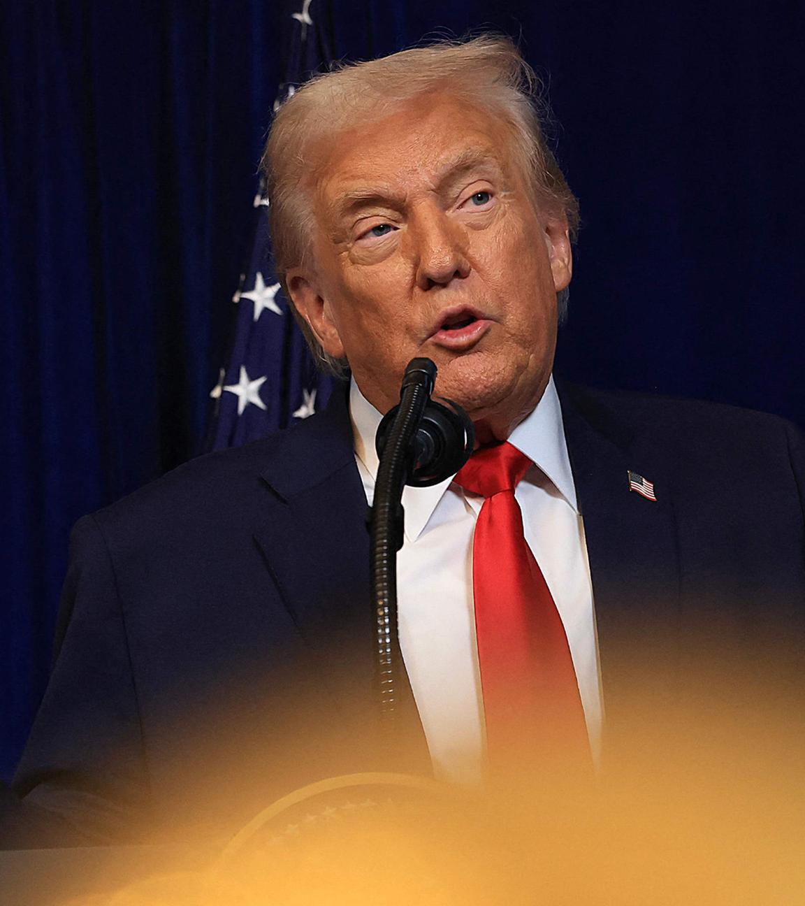 US-Präsident Donald Trump hält am 29. Dezember 2025 im Mar-a-Lago-Club eine Pressekonferenz mit dem israelischen Premierminister Benjamin Netanyahu ab.