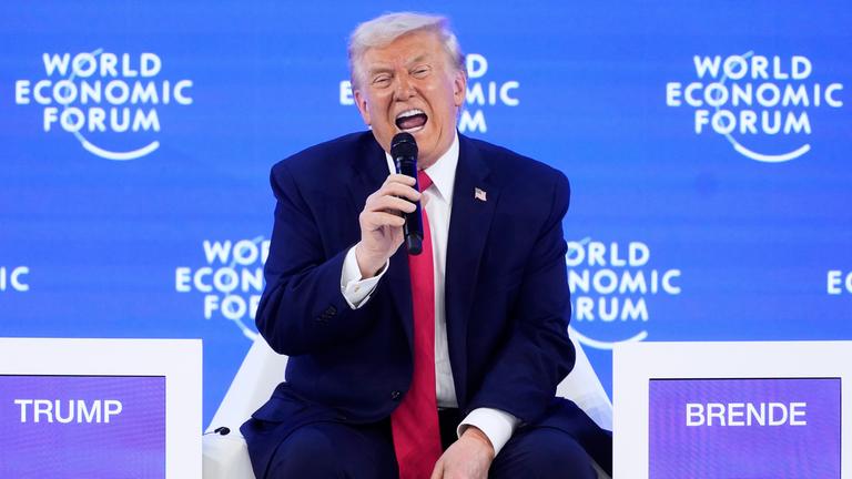US-Präsident Donald Trump spricht beim Weltwirtschaftsforum in Davos.