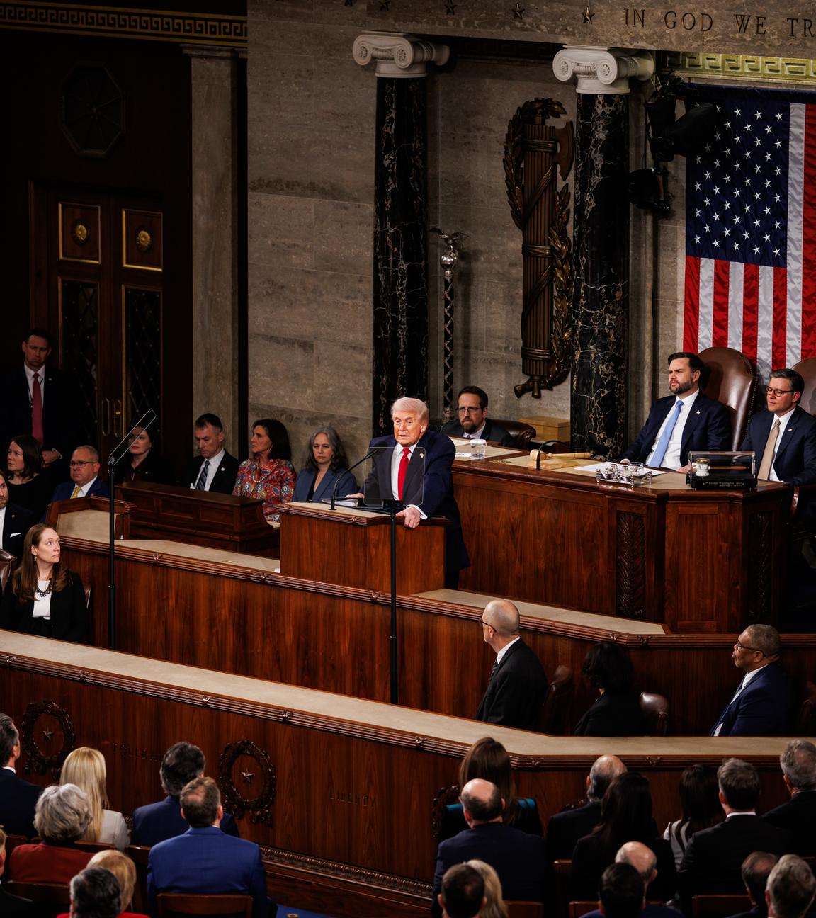 US-Präsident Donald Trump hält seine Rede zur Lage der Nation im Kapitol der Vereinigten Staaten.