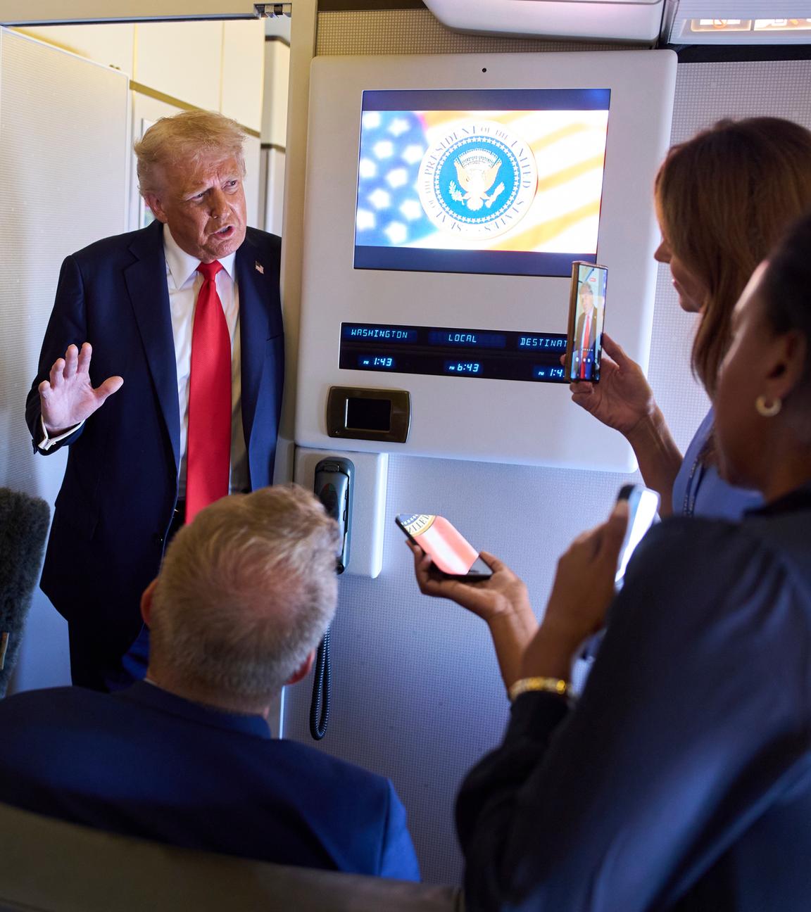 Trump in air Force One