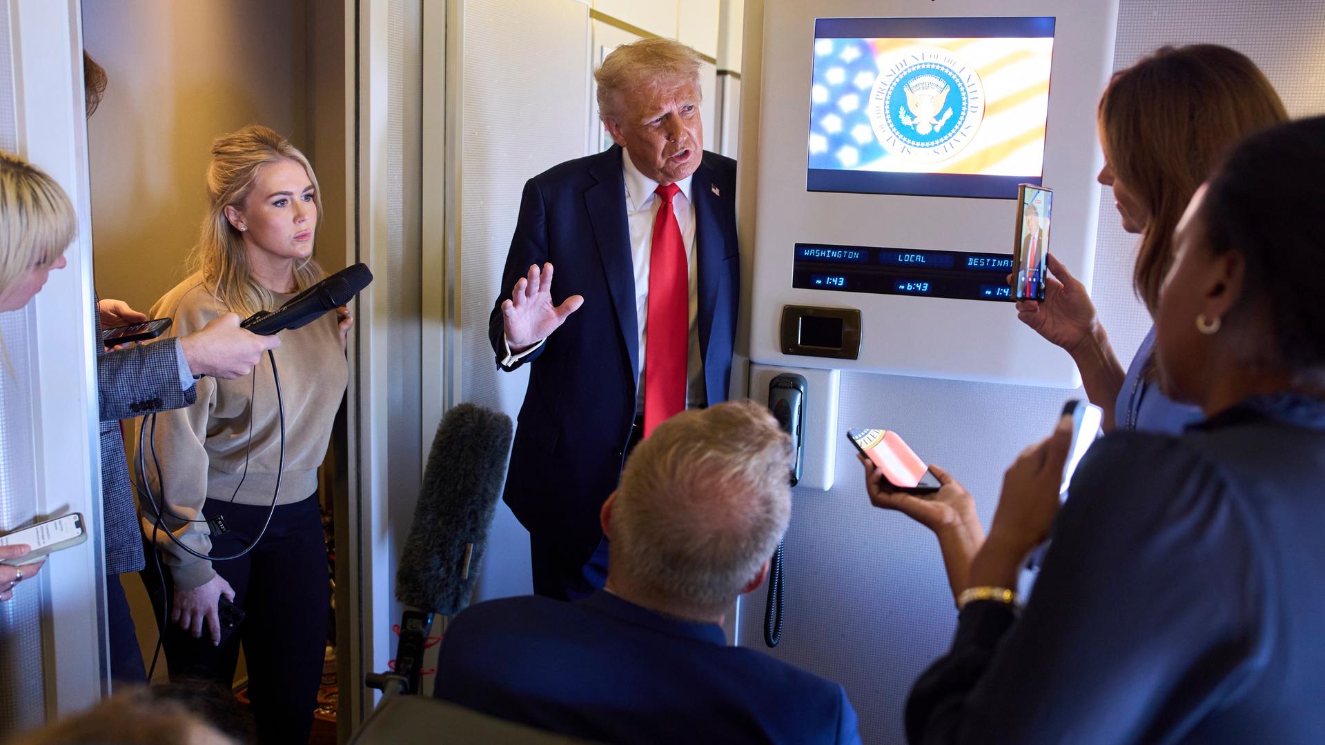 Trump in air Force One