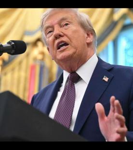 US President Donald Trump makes an announcement in the Oval Office of the White House in Washington, DC, on September 2, 2025. Trump announced that US Space Command will move its headquarters from Colorado to Alabama.