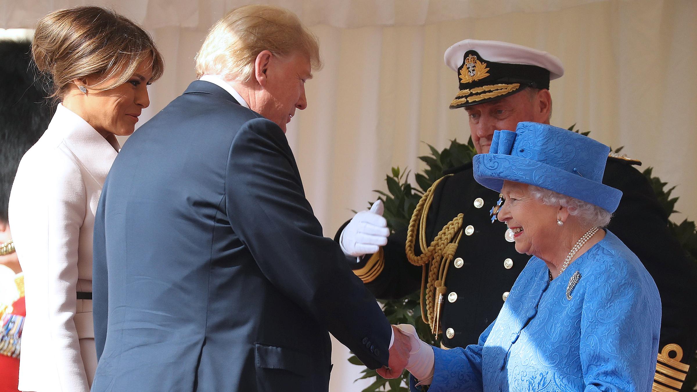 Donald Trump zu Besuch bei Queen Elizabeth II, aufgenommen am 13.07.2018 in Windsor, England