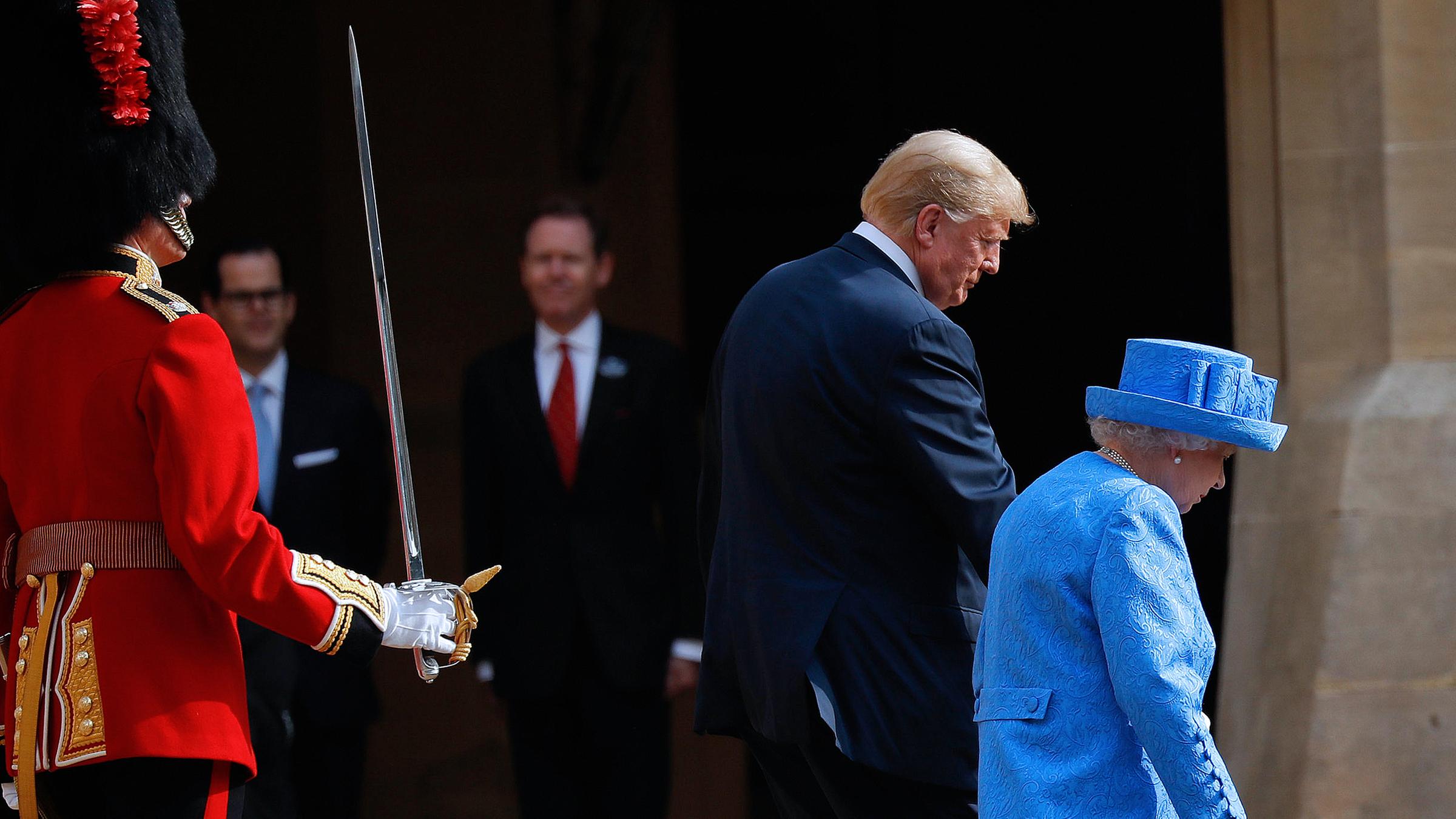 Donald Trump zu Besuch bei Queen Elizabeth II, aufgenommen am 13.07.2018 in Windsor, England