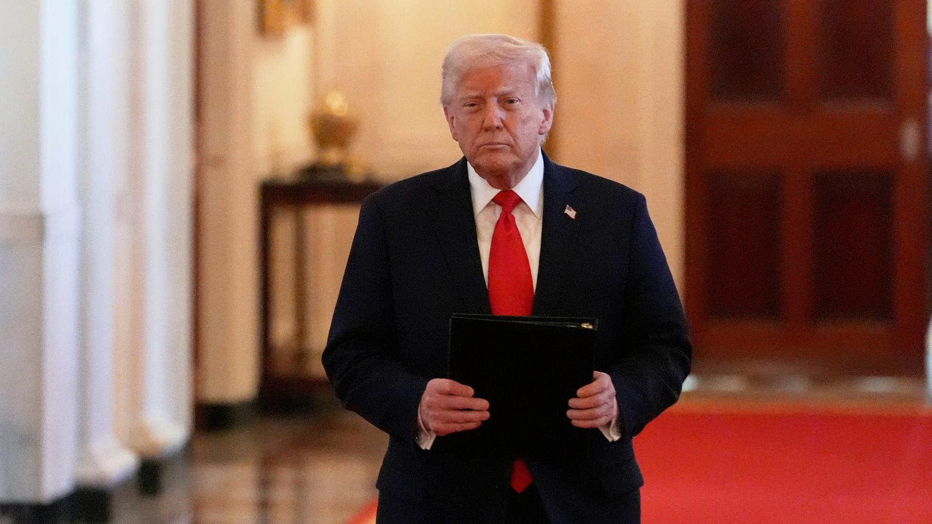 US-Präsident Donald Trump im East Room des Weißen Hauses