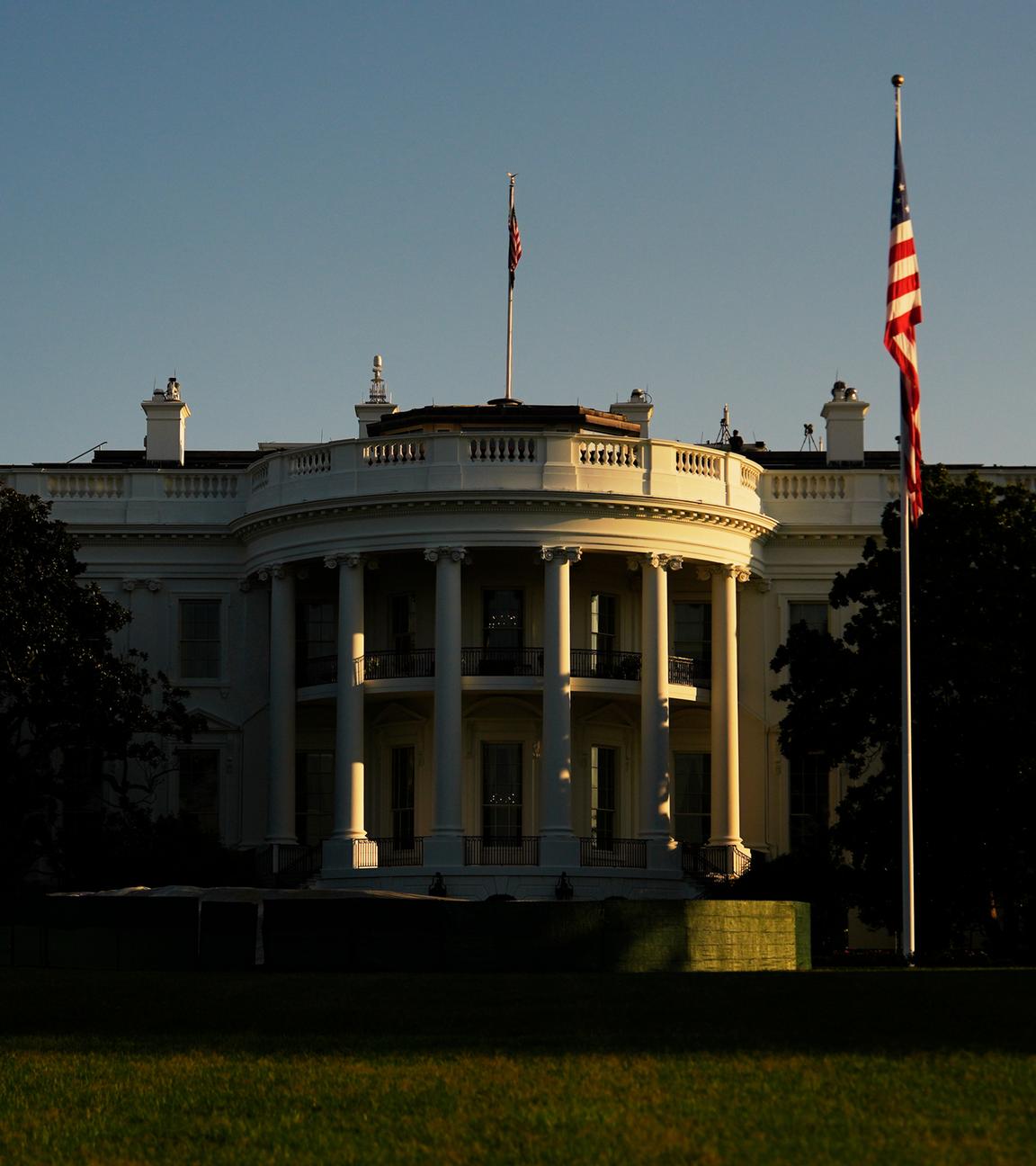 Morgendliche Stunden bei dem Weißen Haus in Washington am 15.08.2025.