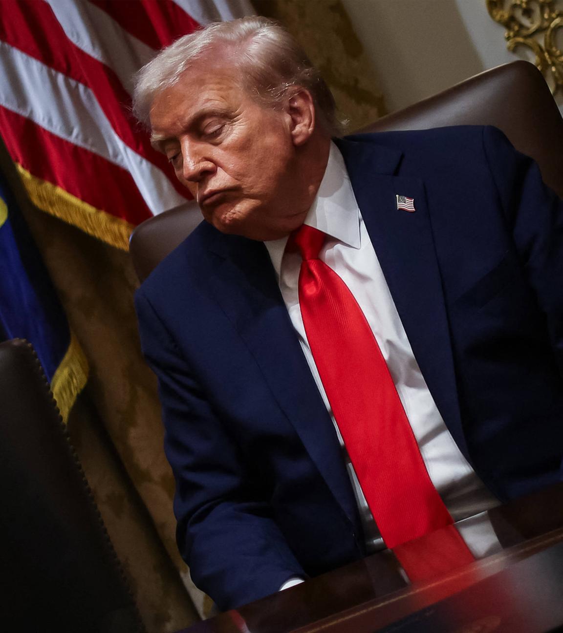 U.S. Präsident Donald Trump während eines Kabinett-Meetings im Weißen Haus am 09.10.2025