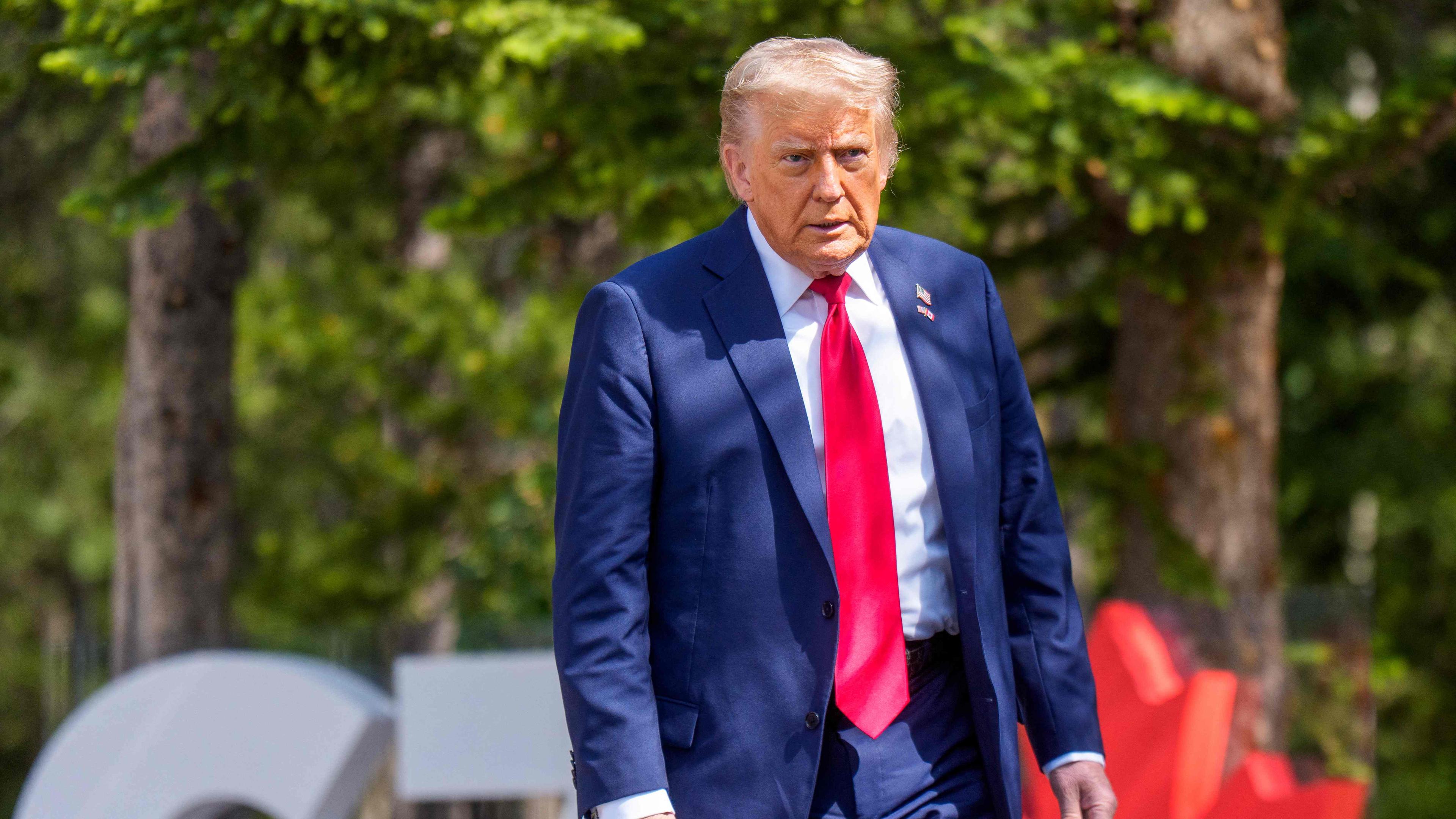 US-Präsident Donald Trump bei seiner Ankunft beim G7-Gipfel in Kananskis, Kanada