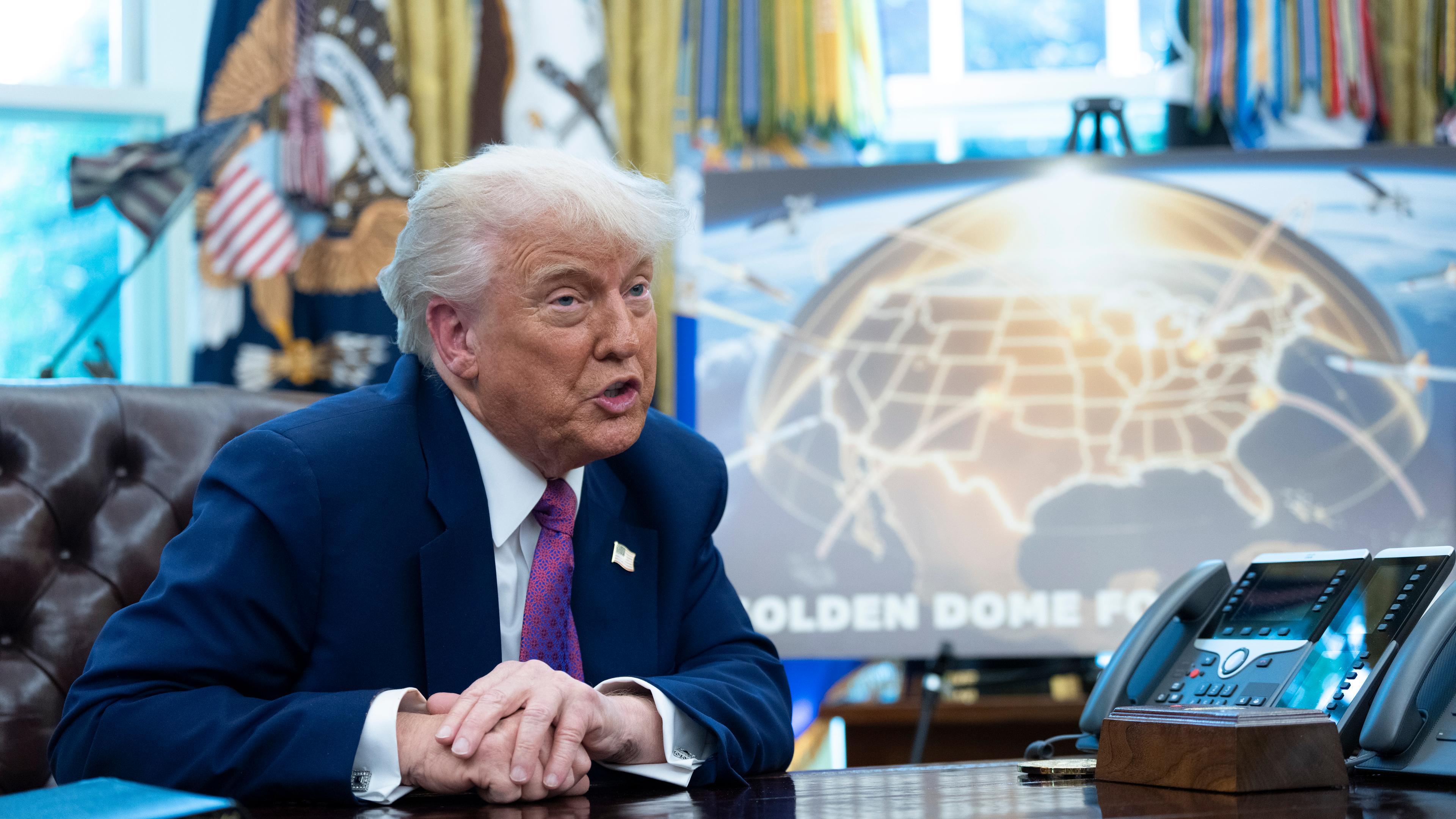 US President Trump speaks about Golden Dome missile defense shield