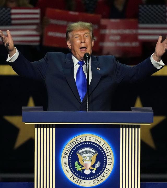 US-Präsident Trump spricht bei einer Parteiveranstaltung der Republikaner in Dallas.