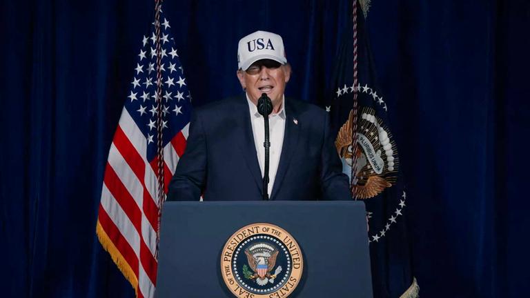 Dieser Screenshot aus einem Video,das US-Präsident Trump auf seinem X-Account veröffentlichte, zeigt Donald Trump bei einer Erklärung zu den US-Angriffen auf den Iran am 28. Februar 2026.