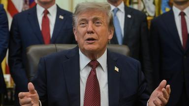 US-Präsident Donald Trump spricht im Oval Office des Weißen Hauses.
