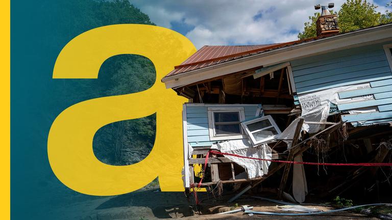 Ein zerstörtes Haus