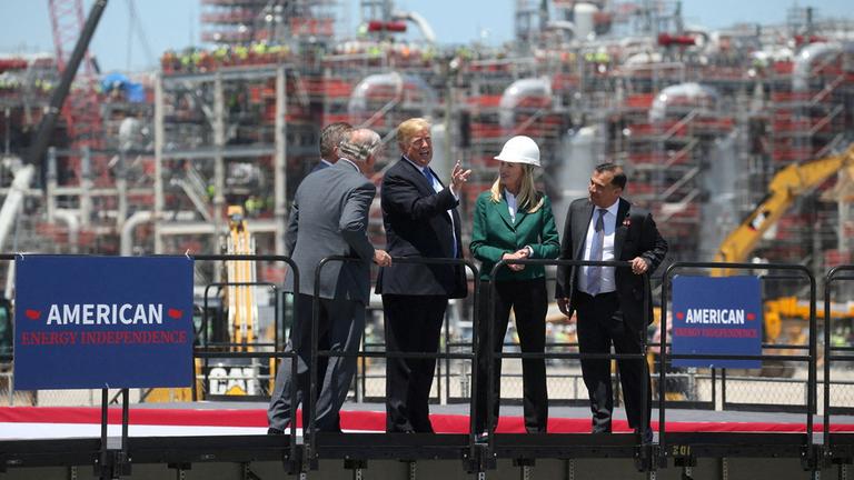 Donald Trump besucht die Cameron LNG Fabrik in Hackberry, Louisiana