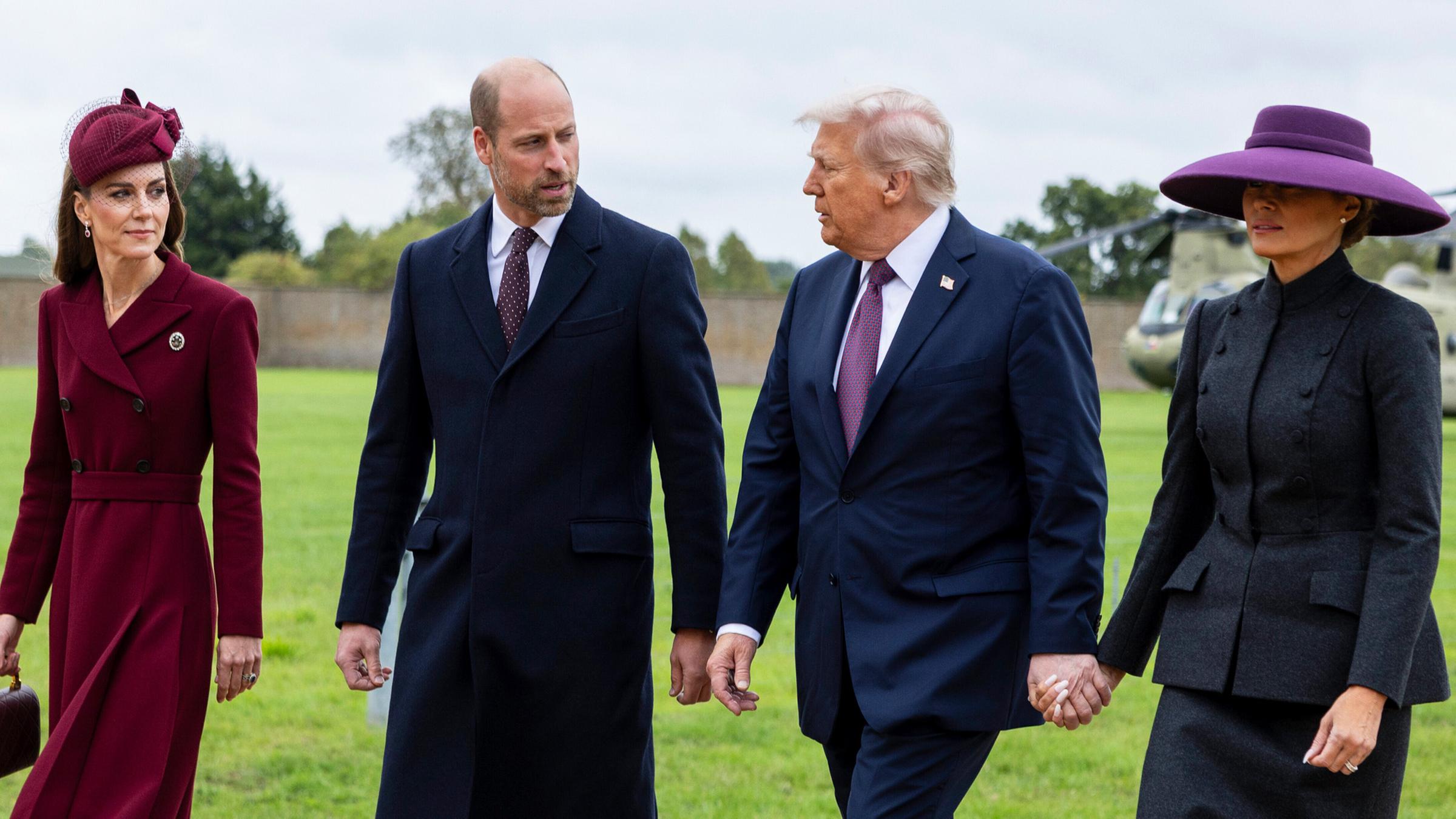 "Beautiful", also "schön" nannte Trump Beobachtern zufolge Kate beim Zusammentreffen auf dem Gelände von Schloss Windsor. Was ihr Mann William von dem Kompliment hielt, ist nicht überliefert. 