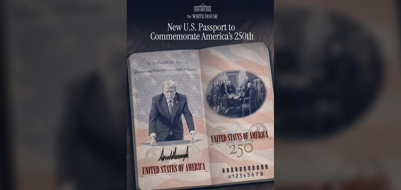 Ein auf X vom Weißen Haus geteiltes Bild zeigt das neue Design des US-Reisepasses.