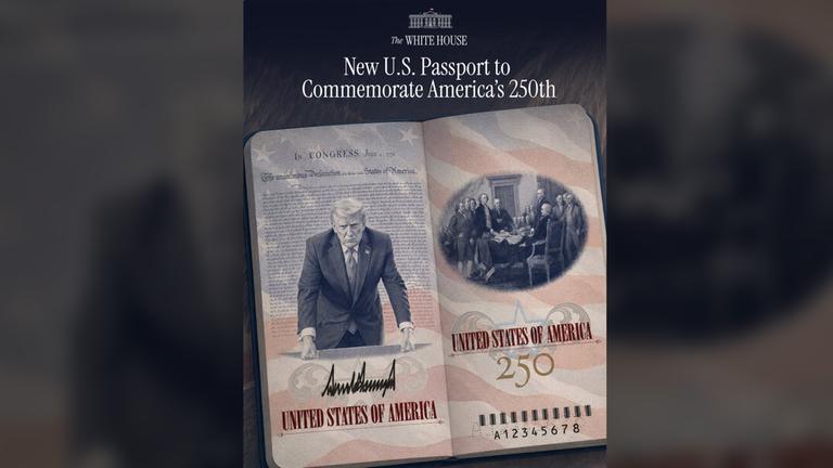 Ein auf X vom Weißen Haus geteiltes Bild zeigt das neue Design des US-Reisepasses.