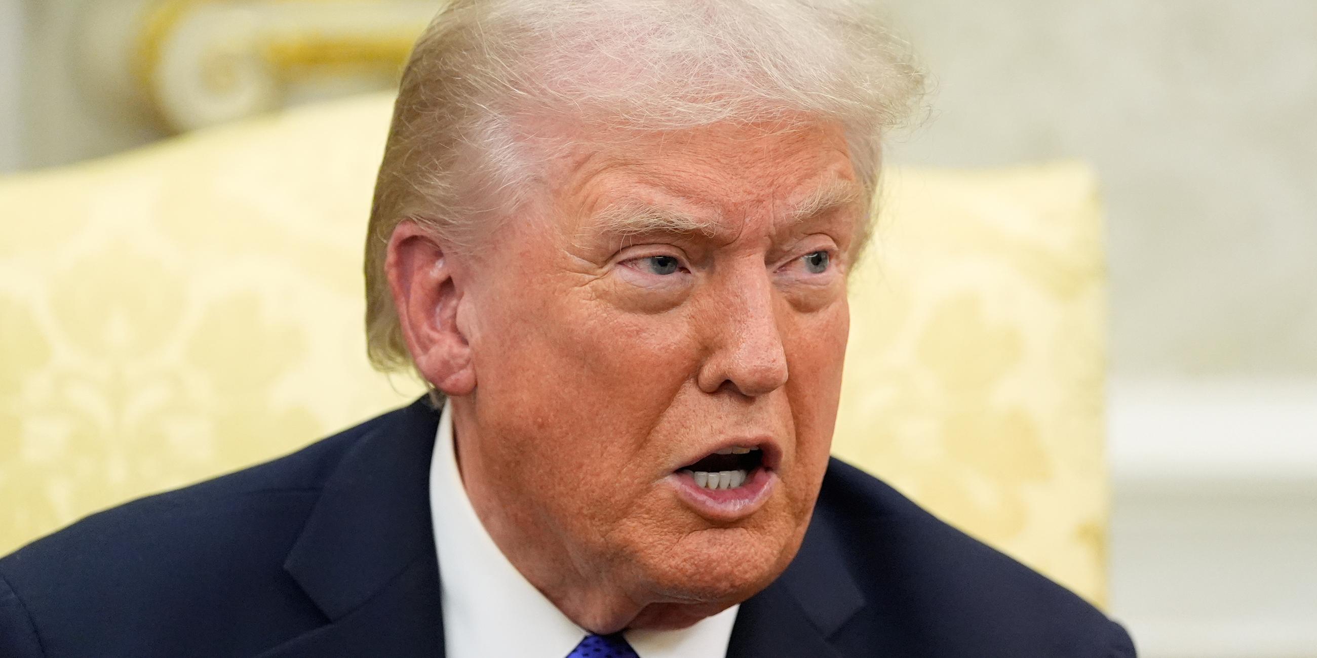US-Präsident Donald Trump spricht während eines Treffens mit Nato-Generalsekretär Mark Rutte im Weißen Haus.