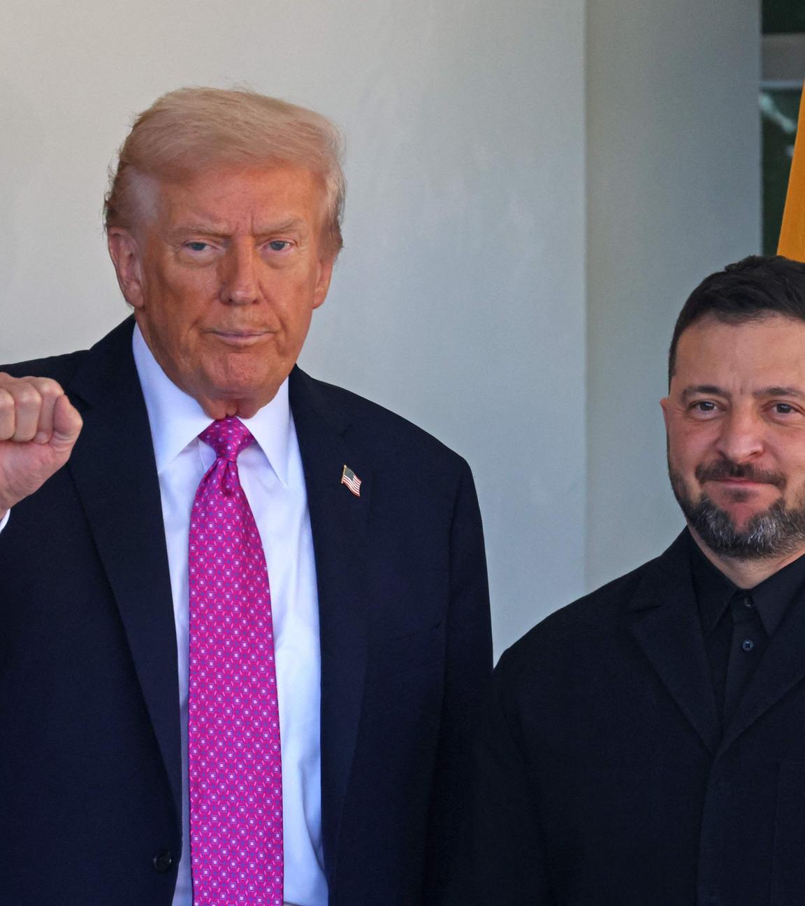 US-Präsident Donald Trump beim Fototermin zur Begrüßung des ukrainischen Präsidenten Wolodymyr Selenskyj