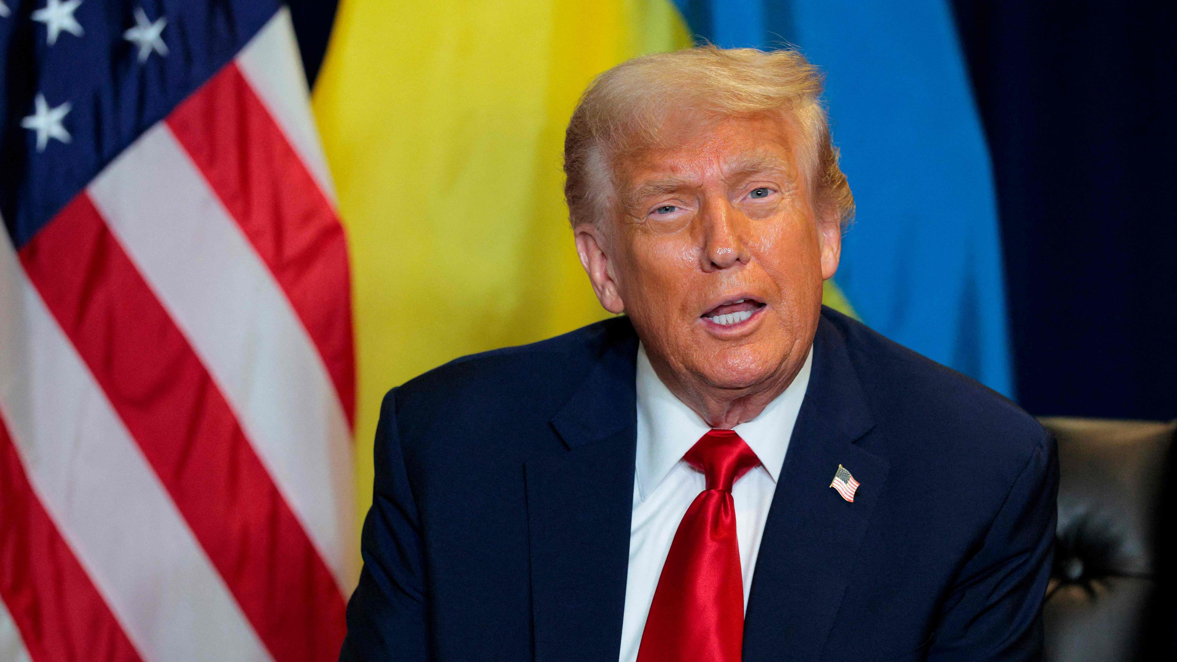 Donald Trump in New York bei einem bilateralen Treffen mit Selenskyj.