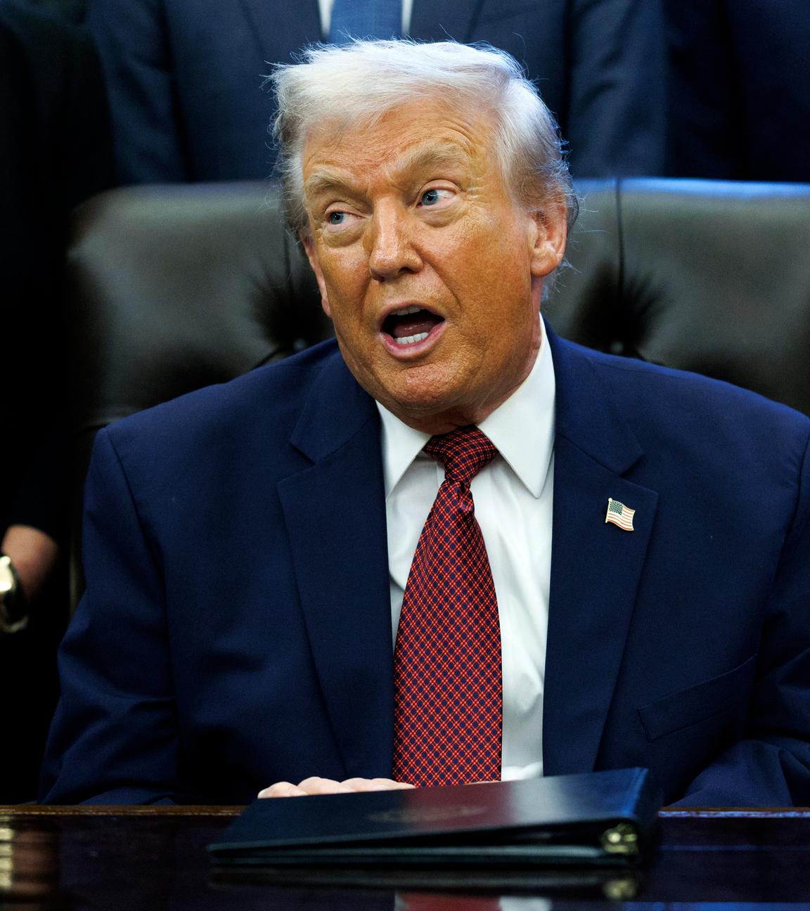 US-Präsident Donald Trump kündigt im Weißen Haus