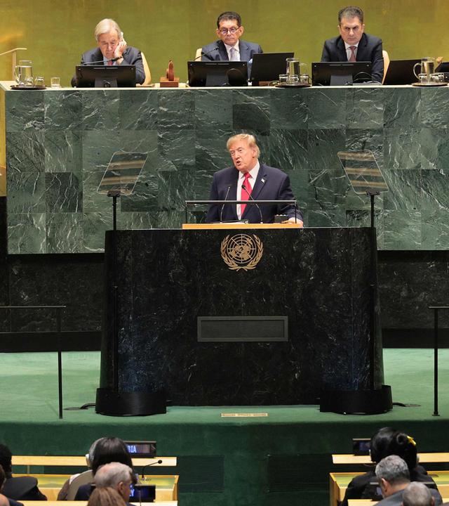 US-Präsident Donald Trump spricht während der 81. Generalversammlung der Vereinten Nationen in New York am 22.09.2026.