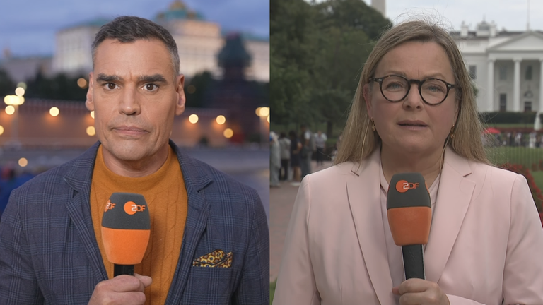 ZDF-Korrespondenten Claudia Bates und Armin Coerper bei ZDFheute Live