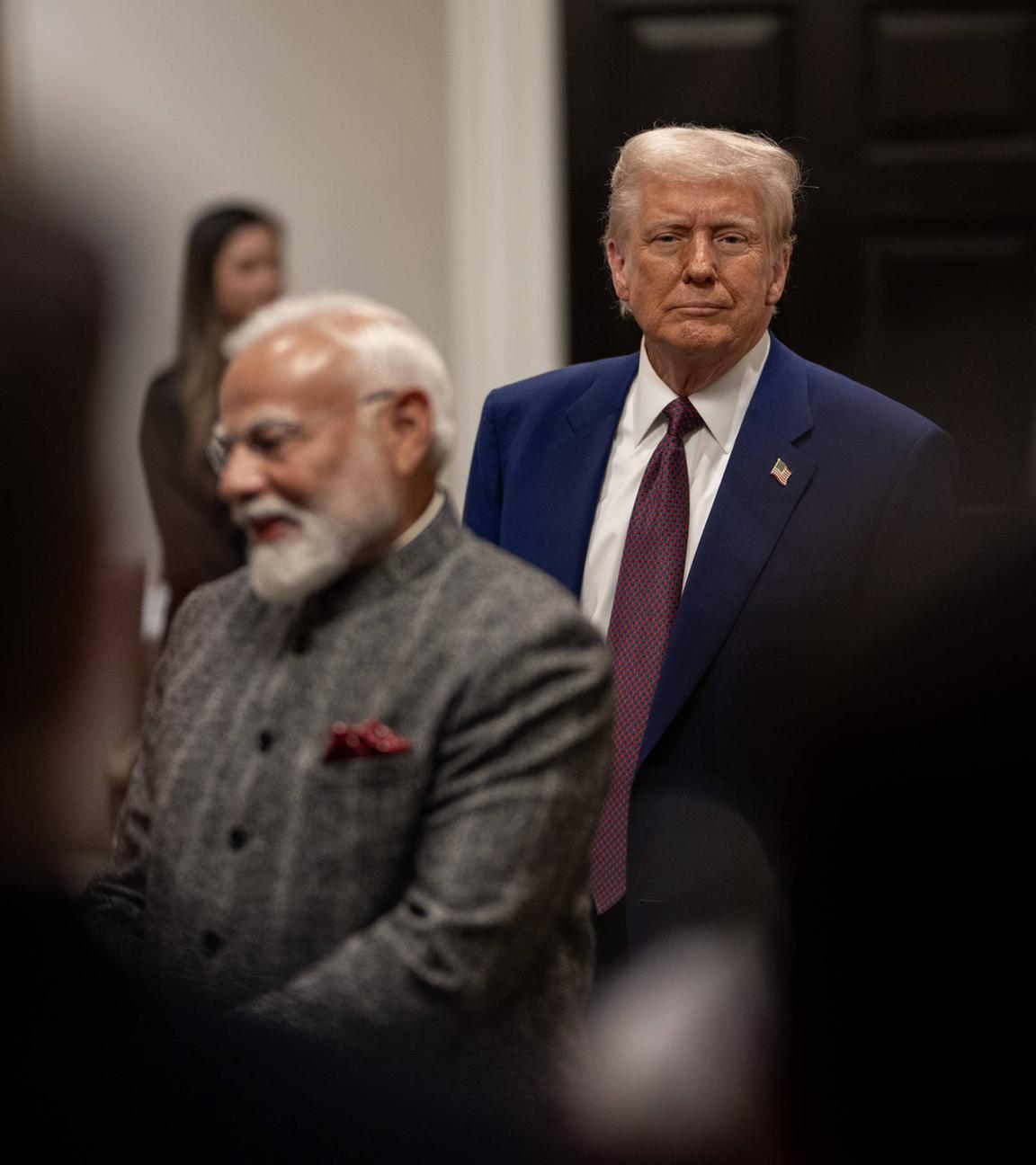 Präsident Donald Trump empfängt den indischen Premierminister Narendra Modi am Donnerstag, dem 13. Februar 2025, im Weißen Haus.