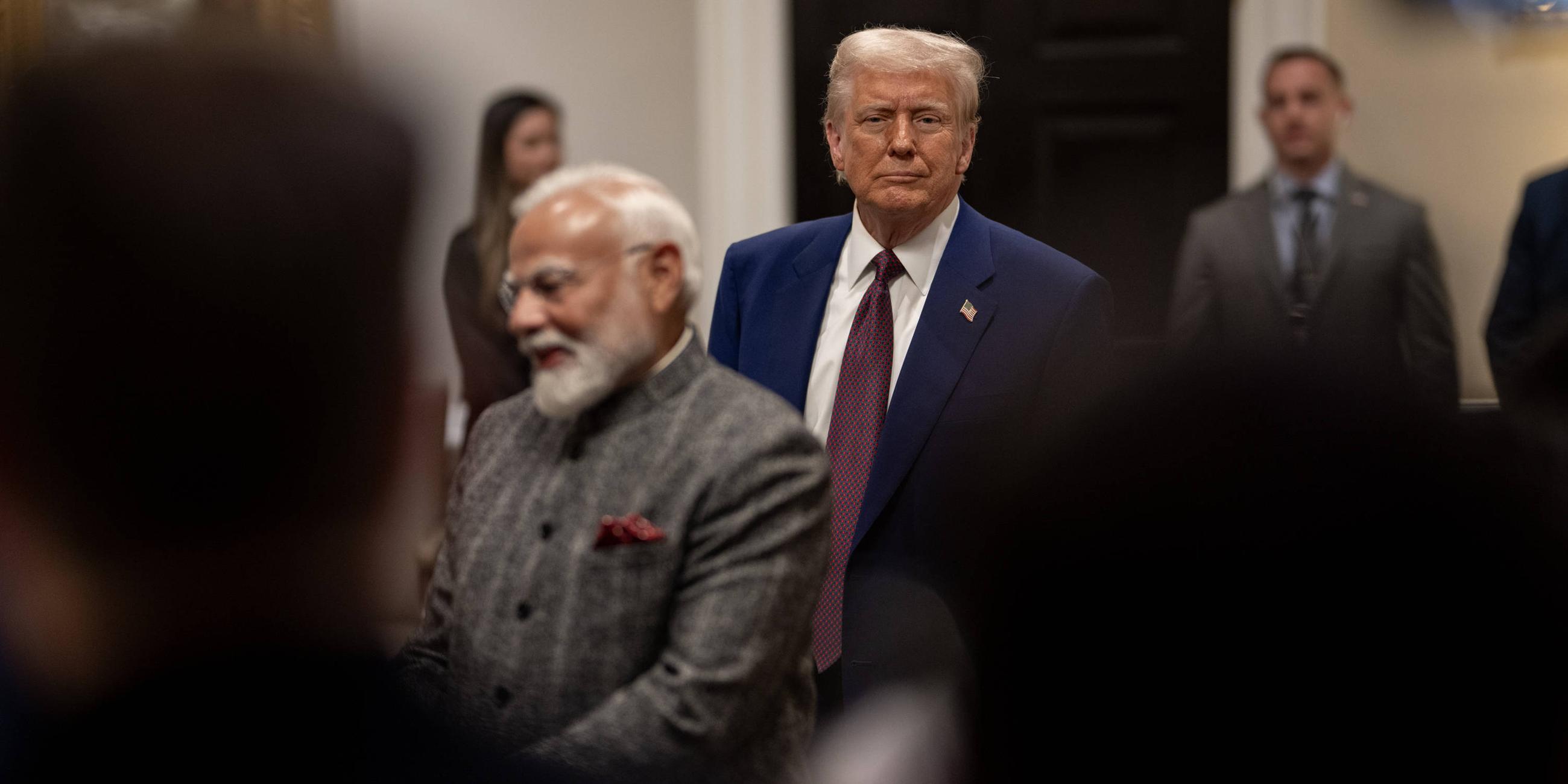 Präsident Donald Trump empfängt den indischen Premierminister Narendra Modi am Donnerstag, dem 13. Februar 2025, im Weißen Haus.