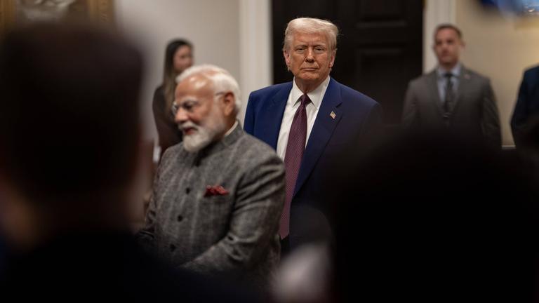 Präsident Donald Trump empfängt den indischen Premierminister Narendra Modi am Donnerstag, dem 13. Februar 2025, im Weißen Haus.