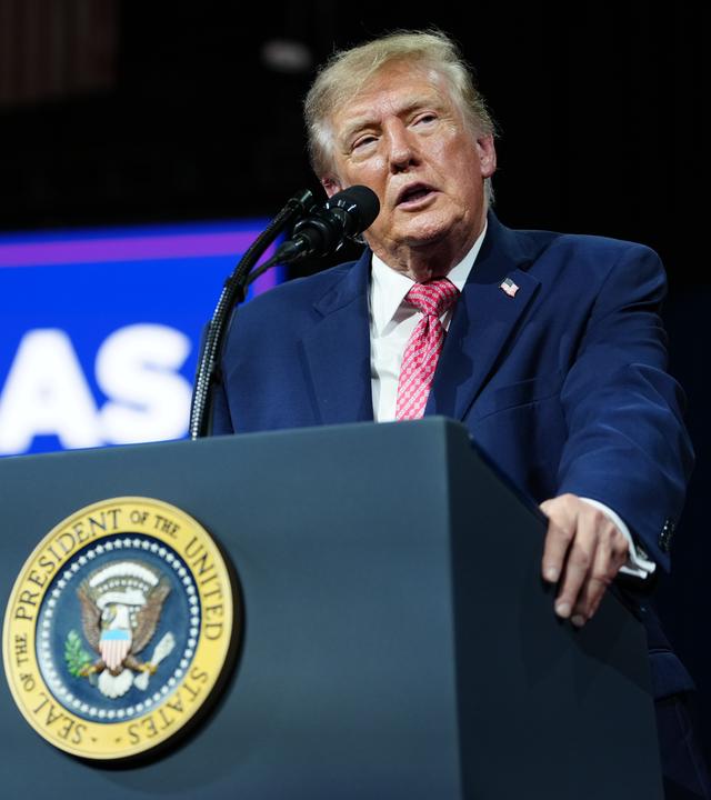 US-Präsident Donald Trump bei einer Wahlveranstaltung in Kansas