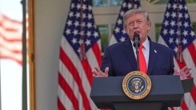 President Donald Trump speaks at a Rose Garden Club dinner with farmers, in the Rose Garden of the White House, Thursday, June 25, 2026, in Washington.