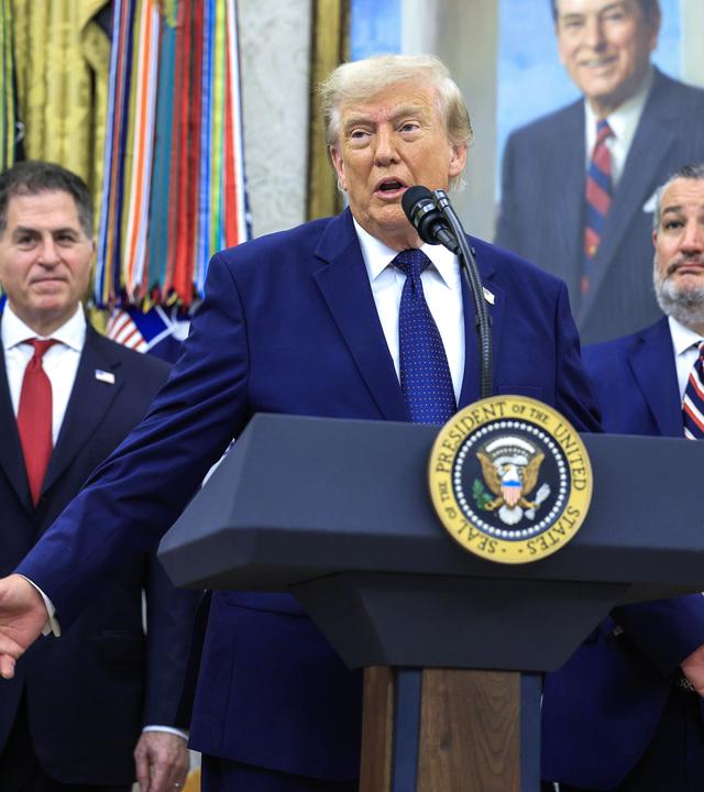 US-Präsident Donald Trump spricht vor Pressevertretern