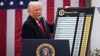 US-Präsident Donald Trump spricht während einer Veranstaltung zur Ankündigung neuer Zölle im Rosengarten des Weißen Hauses