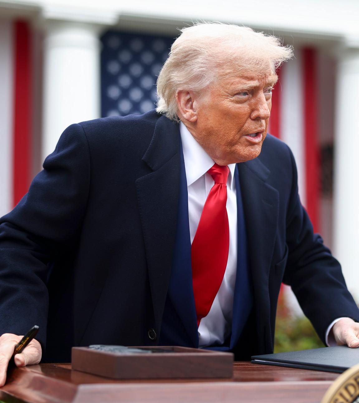 Donald Trump verkündet 20 Prozent Zoll für Importe aus der EU bei einer Ansprache