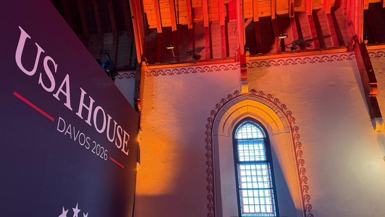Blick in das USA House, aufgenommen am Rande des Weltwirtschaftsforums