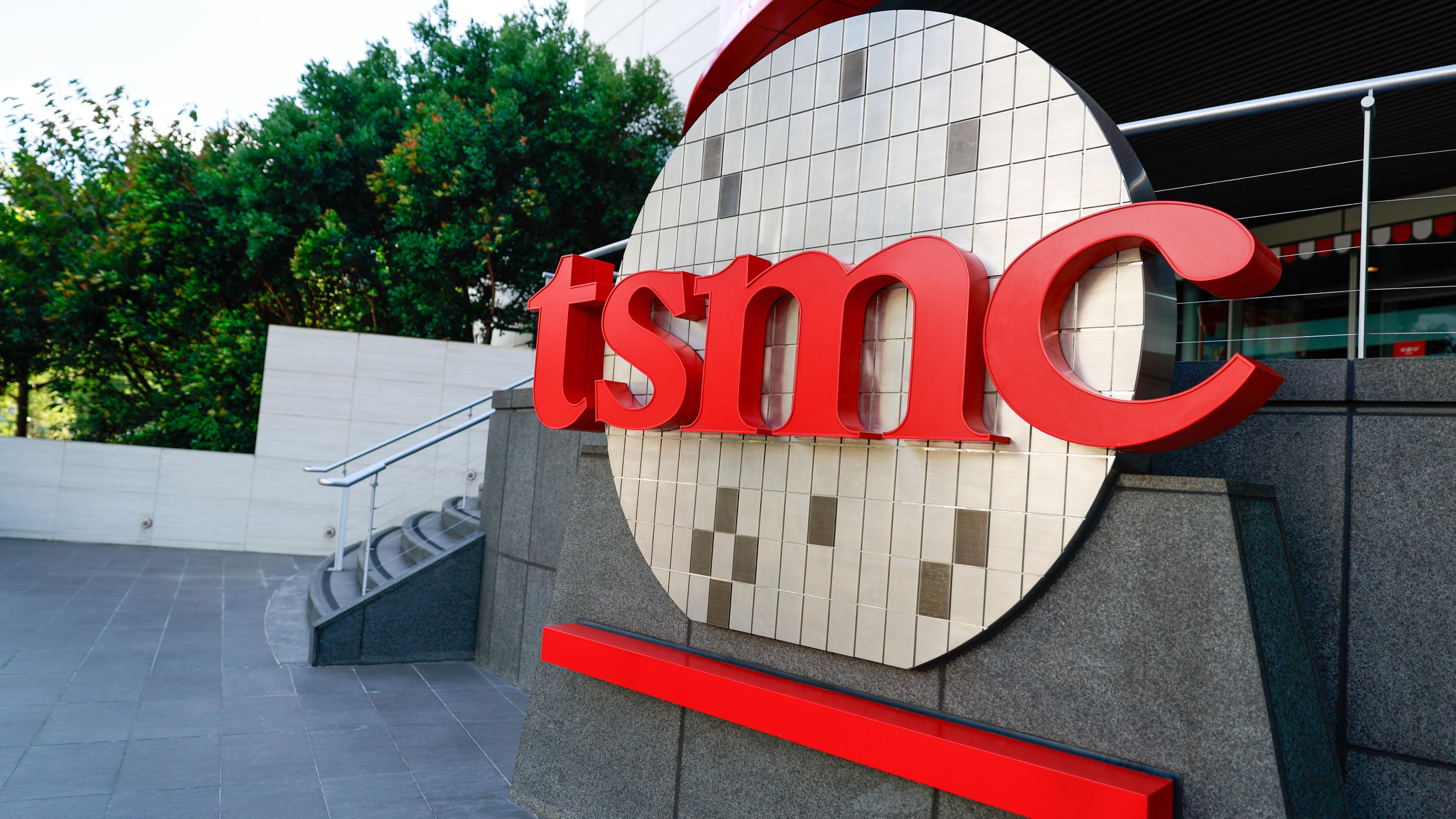 Das Logo der Taiwan Semiconductor Manufacturing Company Limited (TSMC) ist am 9. 10. 2025 vor ihrem Museum in Hsinchu, Taiwan, zu sehen. 