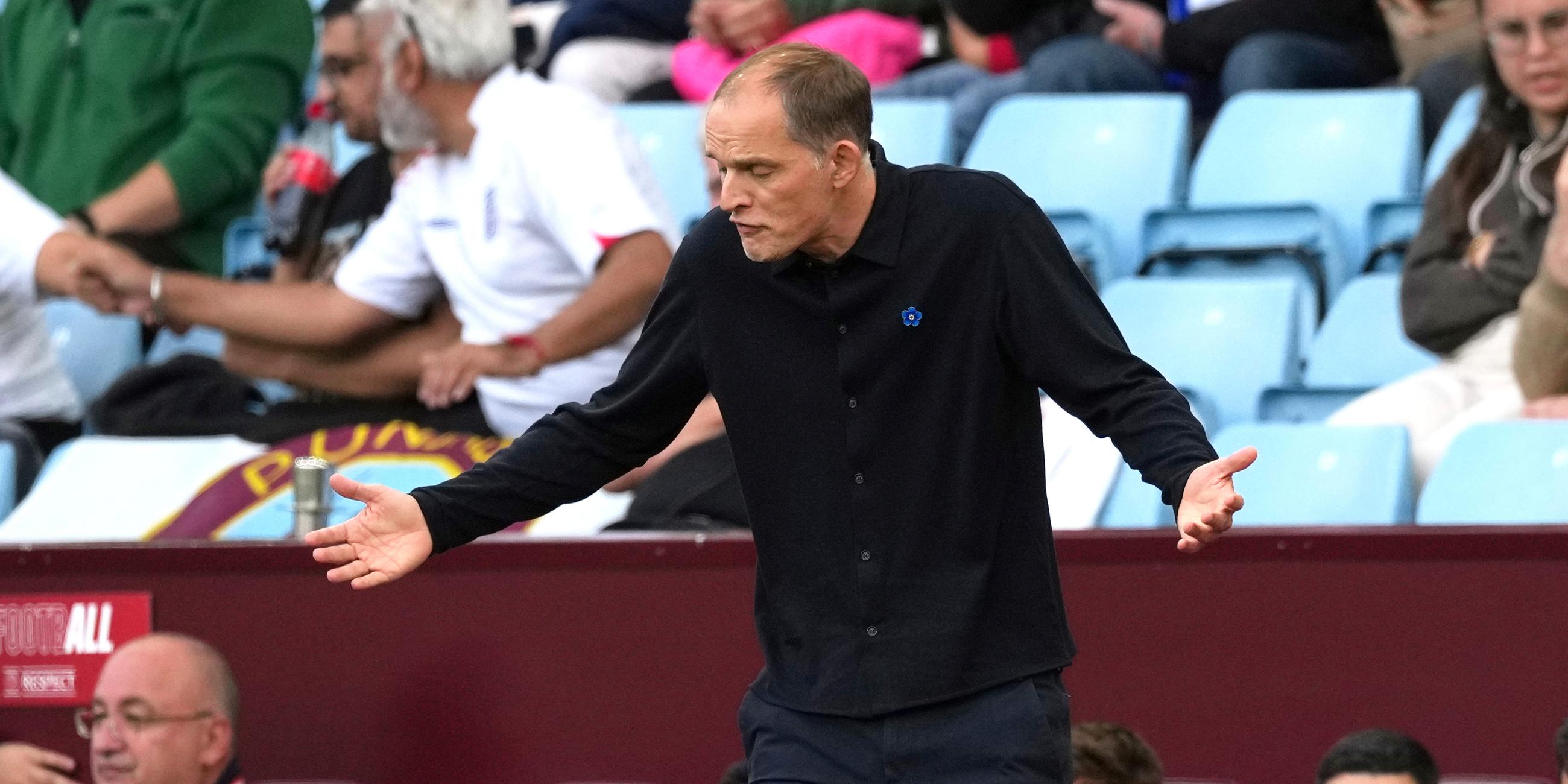 Thomas Tuchel gestikuliert am Seitenrand als englischer Nationaltrainer
