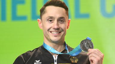 Andreas Toba gewinnt die Silbermedaille beim Reck bei der Turn-EM.