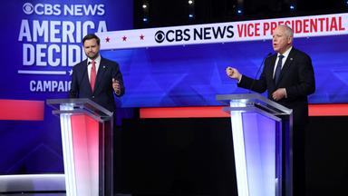 US-Vizepräsidentschaftskandidaten J.D. Vance und Tim Walz beim TV-Duell