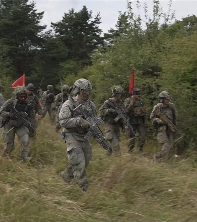 Soldaten bei einem Truppenübung