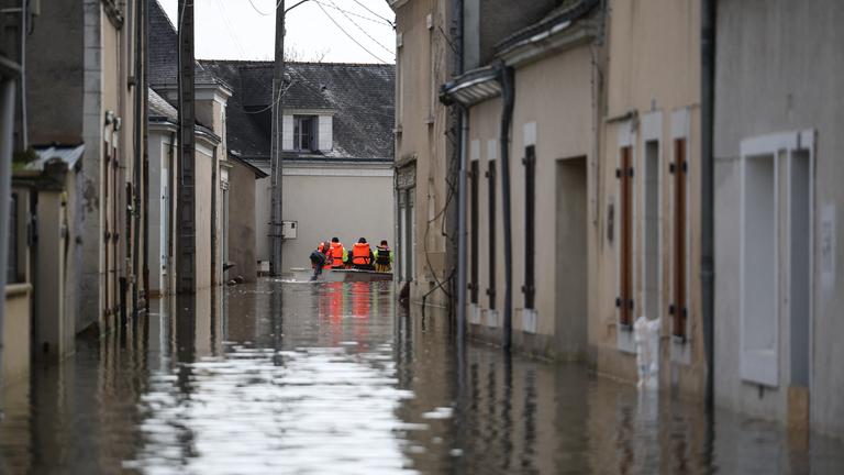 Flooding in Cheffes Due to Heavy Rain - France