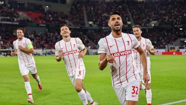 UEFA Conference League, SC Freiburg - FK Jablonec: Torjubel bei Vincenzo Grifo SC Freiburg, 32 nach seinem Tor zum 1:0