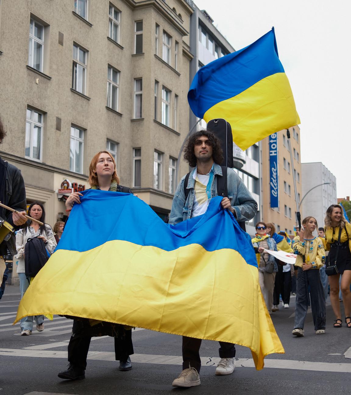 Ukrainer in Berlin begehen Unabhängigkeitstag mit Kundgebung gegen Russland