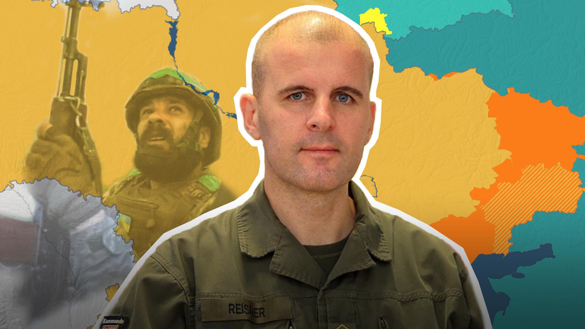 Oberst Markus Reisner vor Ukraine Karte 