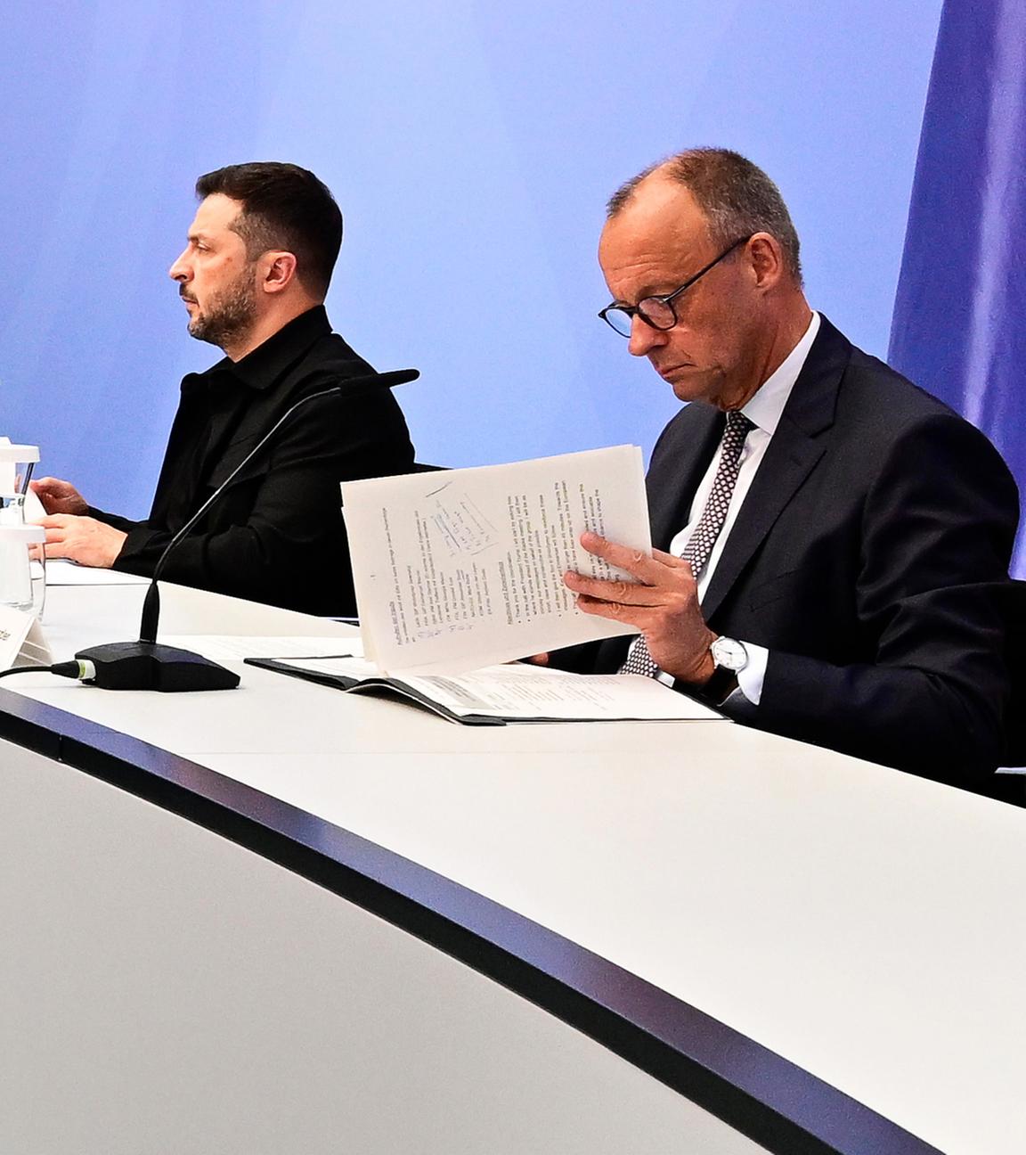 Wolodymyr Selenskyj, Präsident der Ukraine und Bundeskanzler Friedrich Merz (CDU)