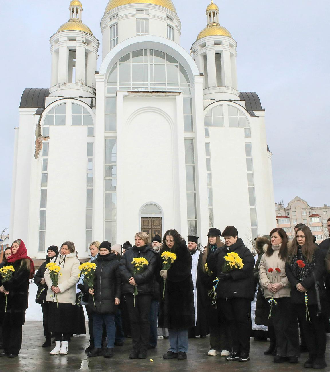 Gedenken an die Opfer am 4. Jahrestag des Angriffs auf die Ukraine