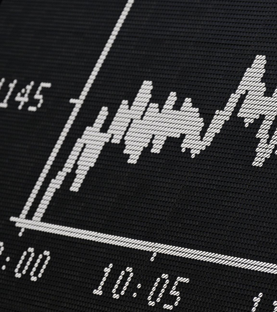 Die Dax-Kurve der Frankfurter Wertpapierbörse stellt fallende Kurse dar. 