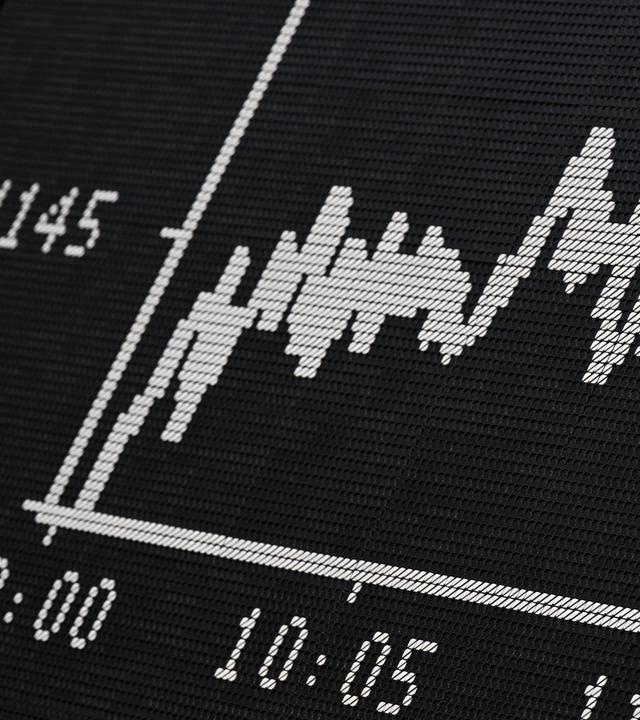 Die Dax-Kurve der Frankfurter Wertpapierbörse stellt fallende Kurse dar. 