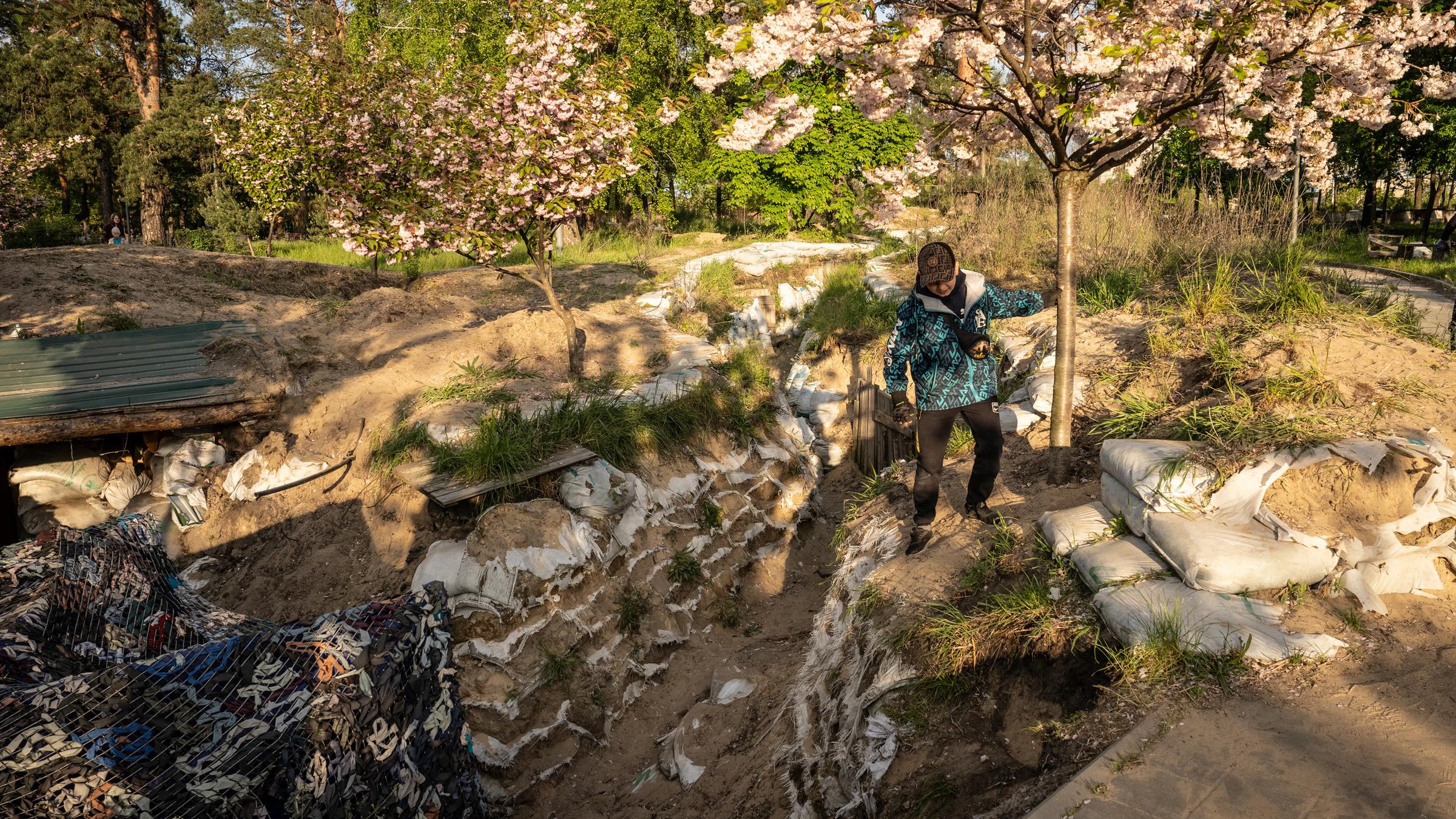 Alte Schützengräben in einem Kiewer Park